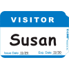 C-Line Products Pressure Sensitive Badges, Visitor, Blue, 3-1/2" x 2-1/4", 100/BX (Set of 10 BX)