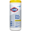 Clorox® CloroxPro Clean Screen, Wipes, 7-1/2" x 7", 32 Wipes/Can, 6 Cans/Case - 32246