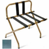 Luxury High Back Chrome Luggage Rack w/ Back Strap, Black Straps, 1 Pack