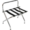 High Back Chrome Luggage Rack with Black Straps, 6 Pack - Pkg Qty 6