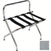 High Back Chrome Luggage Rack with Silver Straps, 1 Pack
