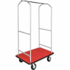 CSL Economy Bellman Cart Silver Metallic, Red Carpet, Black Bumper, 6" Pneumatic