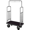 CSL HD Square Bellman Cart 2799BK-010-BLK Stainless, Black Carpet, Black Bumper 8" Pneumatic