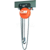 CM Cyclone Hand Chain Hoist on Geared Trolley, 6 Ton, 10 Ft. Lift