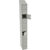 Tennsco 10 Door Cell Phone Locker CP10-091572-A-LGY - 1 Wide w/Hasp 9"W x 15"D x 72" Light Gray