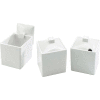 Cal-Mil 1432-15N Melamine Square Jar with Notched Lid 4"W x 4"D x 4"H