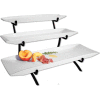 Cal-Mil PP103-39 Prestige Porcelain Wire 3 Tier Platter Riser 12"W x 22"D x 12"H Platinum
