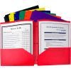 C-Line Products Two-Pocket Hvywt Poly Folders w/Three-Hole Punch, Primary Colors (Color May Vary) - Pkg Qty 18