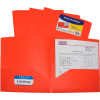 C-Line Products Two-Pocket Heavyweight Poly Portfolio Folder, Orange, 25 Folders/Set