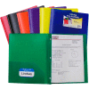C-Line Products Two-Pocket Hywt Poly Portfolio Folder with Prongs, Assorted Colors - Pkg Qty 12