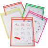 C-Line Products Reusable Dry Erase Pockets, Assorted, 9 x 12, 25/BX