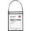 C-Line Products Shop Ticket Holder with Strap, Black, Stitched, Both Sides Clear, 9 X 12, 15/BX
