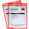 C-Line Products Neon Shop Ticket Holder, Orange, Stitched, Both Sides Clear, 9 x 12, 15EA/BX