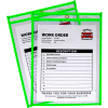 C-Line Products Neon Shop Ticket Holder, Green, Stitched, Both Sides Clear, 9 x 12, 15EA/BX