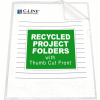 C-Line Products Recycled Project Folders, Clear - Reduced glare, 11 x 8 1/2, 25/BX - Pkg Qty 3
