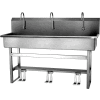Sani-Lav® 56FSL 3-Person Floor Mount Wash-Station With Double Foot Pedal Valves