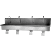 Sani-Lav® 58WSL-0.5 4-Person Wall Mount Wash-Station With Double Knee Pedal Valves, 0.5 GPM