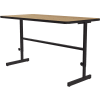 Correll Adjustable Standing Height Workstation - 60"L x 24"W x 34" to 42" - Fusion Maple