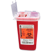 Covidien 1-Quart Phlebotomy Sharps Container with Hinged Lid, 4-1/2"W x 4-1/4"D x 6-1/4"H, Red