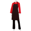 Chef Works® CSAABRZ0, Pin Striped Bib Apron, Black W/Red Pinstripe, 34-1/4"x27"