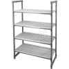 Camshelving® Elements Starter Unit, 18"D x 54"W x 64"H, 4 Shelf, Brushed Graphite