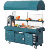 Cambro KVC854C426 - CamKiosk Cart 4 Pan Wells & Canopy, 85 x 33-1/2 x 94, Granite Gray Top & Doors