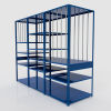 Stackbin 18 Gauge, 5 Shelf 36"W x 24"D x 86"H Corrugate Rack, 100 Lb. Shelf Capacity - Vivid Blue
