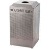 Rubbermaid® Silhouette DCR24C Recycling Receptacle w/Can & Bottle Opening, 29 Gallon - Silver