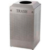 Rubbermaid® Silhouette DCR24T Recycling Receptacle w/Trash Opening, 29 Gallon - Silver Metallic