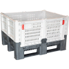 Decade DFC Quick Assembly Folding Container Vented Wall 48"L x 40"W x 29"H 1650 lb Capacity Gray