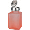 Menda 35381 Square Pink Frosted Glass Liquid Dispenser with One-Touch Pump, 6 oz.