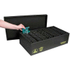 Protektive Pak 37359 ESD In-Plant Handle Container w/Fixed Dividers & Lid Cell Size 12x16-5/8x1-1/4 - Pkg Qty 5