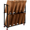 Dehnco 2 Tier Carton Rack w/ 8 Dividers, 54-1/2"L x 18"W x 52"H, Black & White
