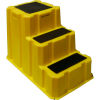 3 Step Nestable Plastic Step Stand - Yellow 25-3/4&quot;W x 42&quot;D x 29&quot;H - NST-3-14