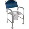 Drive Medical Aluminum Shower Chair and Commode with Casters, 16"W x 16"D Seat