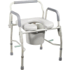 Steel Drop Arm Bedside Commode with Padded Seat & Arms