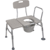 Combination Plastic Transfer Bench with Commode Opening