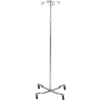 Drive Medical 13029 Economy Removable Top IV Pole, Chrome Plated Steel, 4 Hook, 40"- 82" Height