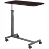 Non Tilt Top Overbed Table, 30"W x 15"D Tabletop, 28"- 45" Height, Silver Vein Base