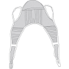 Padded Patient Lift U Sling with Head Support, X-Large