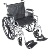 Drive Medical Chrome Sport Wheelchair, Detachable Desk Arms, Swing-away Footrests, 18" Seat