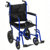 Lightweight Expedition Aluminum Transport Chair with Seat Belt, Blue Frame