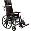Viper Plus Reclining Wheelchair, Elevating Leg Rests and Flip Back Detachable Arms, 14" Seat