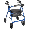 Aluminum Rollator with 7.5" Casters, Blue