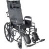 18" Silver Sport Full-Reclining Wheelchair, Detachable Desk Arms, Elevating Legrests