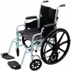 Poly-Fly High Strength Lightweight Wheelchair/Transport Chair Combo, 20"W Seat, Silver Frame