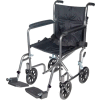 Drive Medical TR37E-SV Lightweight Steel Transport Wheelchair, Fixed Full Arms, 17" Seat