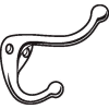 Don Jo 300-619 Coat Hook, Top/Bottom Prongs, Satin Nickel - Pkg Qty 20