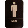 Don Jo HS 9060 02 - Men's Room ADA Sign, 6" x 9", Brown With Raised White Lettering - Pkg Qty 10