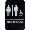 Don Jo HS 9060 32 - Women's/Men's Handicap ADA Sign, 6" x 9", Brown With Raised White Lettering - Pkg Qty 10